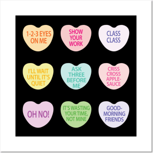 Funny Teacher Valentines Day Conversation Heart School Posters and Art